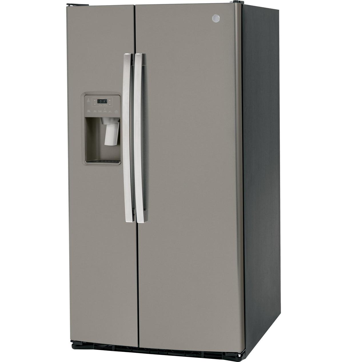 GE GSS25GMPES - 36 in. 25.3 cu. ft. Side by Side Refrigerator with Ice & Water Dispenser, Fingerprint Resistant - Slate