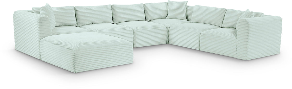 Shaggy - 7 Piece Modular U-Shaped Sectional With Ottoman
