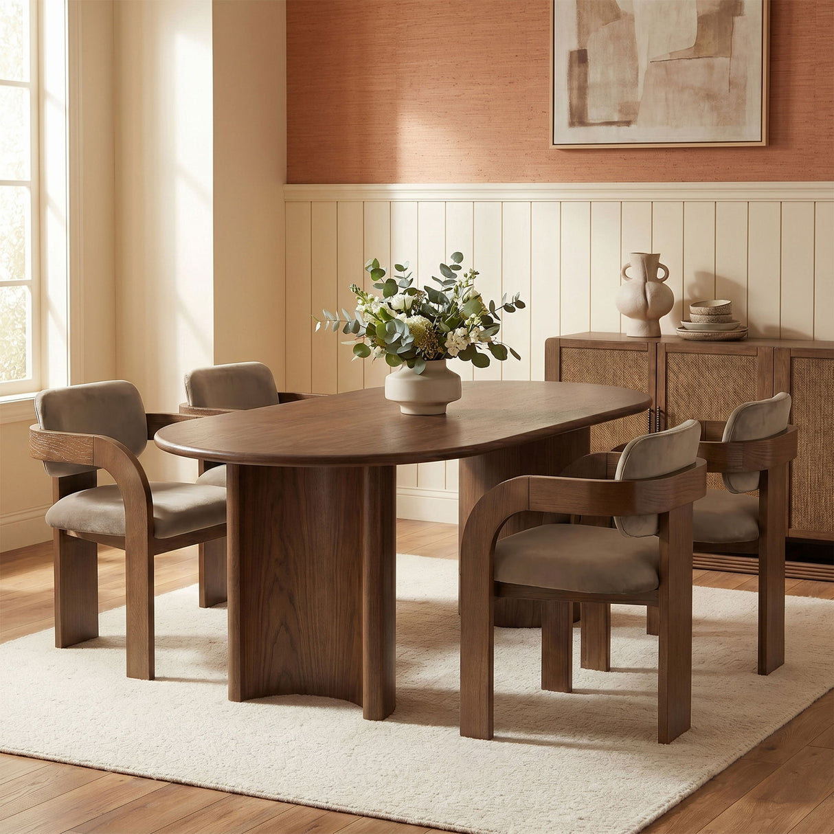 Cedra - Velvet Performance Fabric Upholstered Dining Chair (Set of 2) - Brown Frame