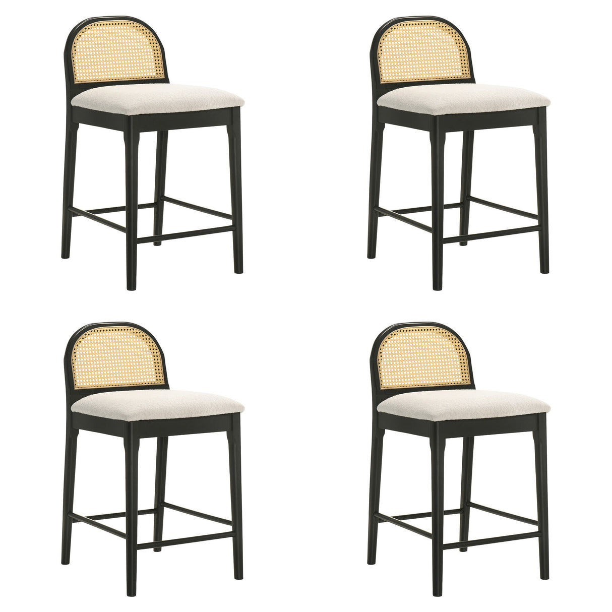 Lucio - Modern Farmhouse Wood Counter Height Kitchen Bar Stool