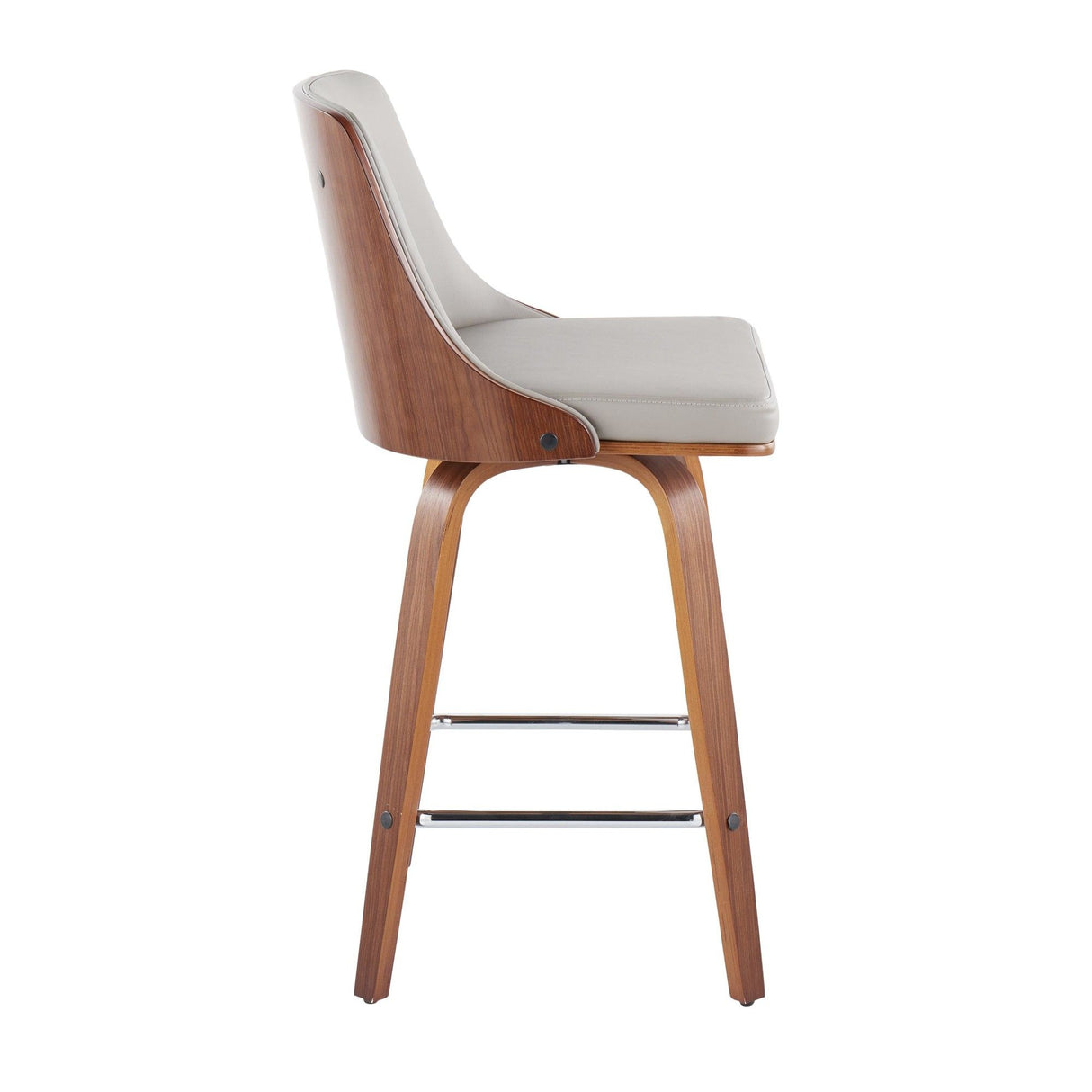 Gianna - Fixed-Height Swivel Counter Stool (Set of 2) - Walnut Frame And Square Footrest
