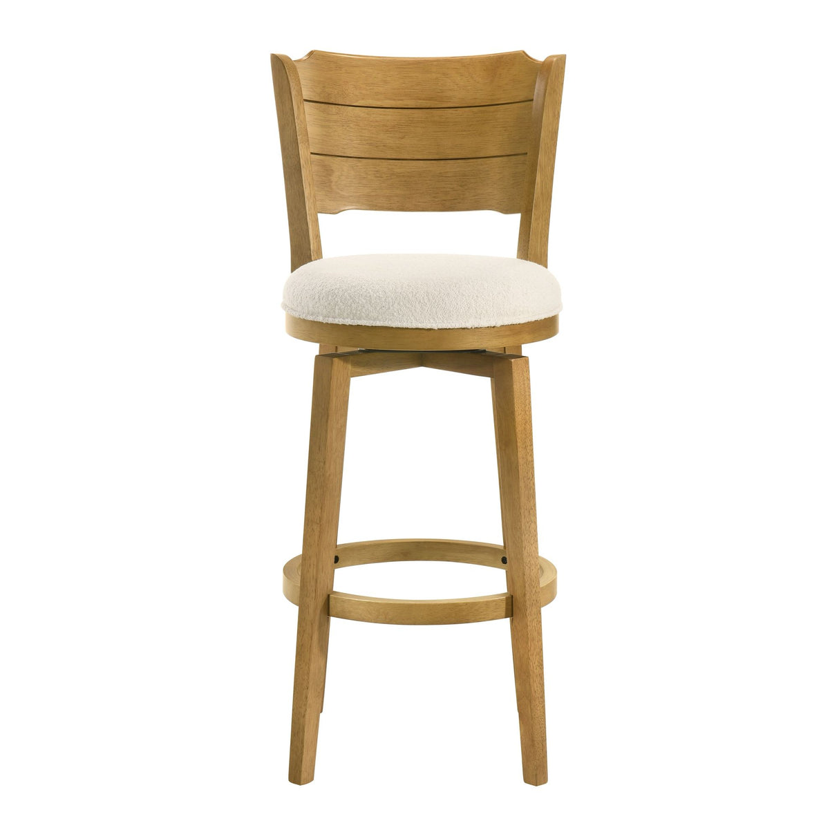 Winsley - Coastal Modern Swivel Wood Bar Height Kitchen Bar Stool