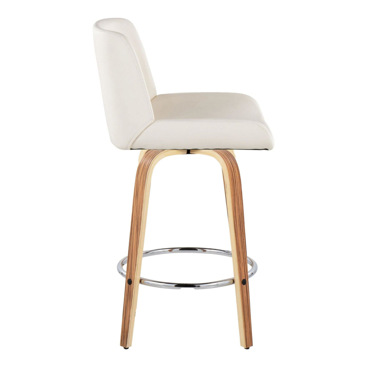 Santi - 25" Fixed-Height Counter Stool With Swivel - Zebra Wood (Set of 2)