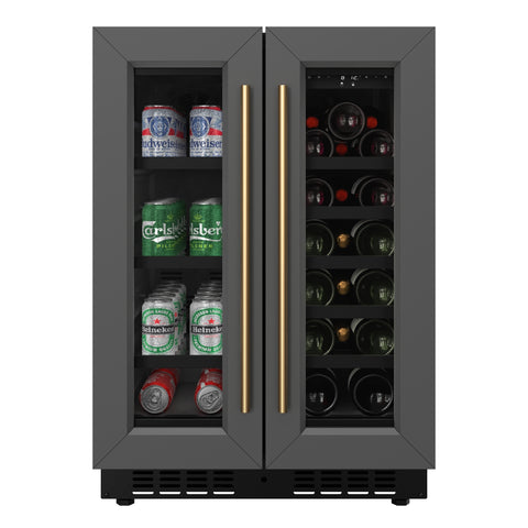 KoolMore Reserve 24 in. French Door Dual Zone Panel Ready Under-Counter Cooler with Black Shelves and 20 Bottle Capacity in the Right Zone and 2.1 Cu. Ft. on the Left in Black (KM-CWB24-BPR) No rating value Same page link. (0) Write a review