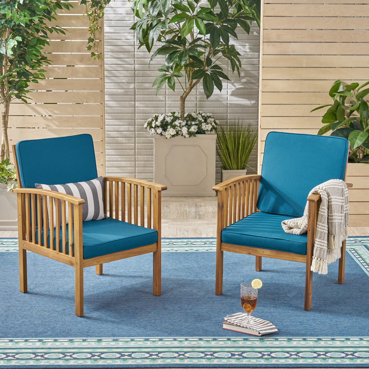 Casa - Acacia Club Chair Coastal Classic Outdoor Seating, Waterproof Fabric