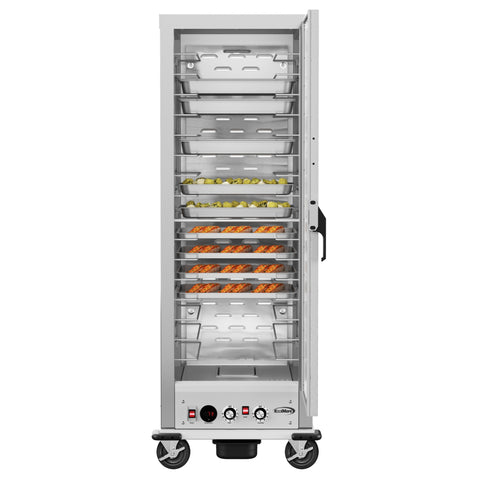 33 in. Commercial Insulated Heated Holding/Proofing Cabinet with Wire Racks and Solid Door in Silver (KM-CHP36-WISS)