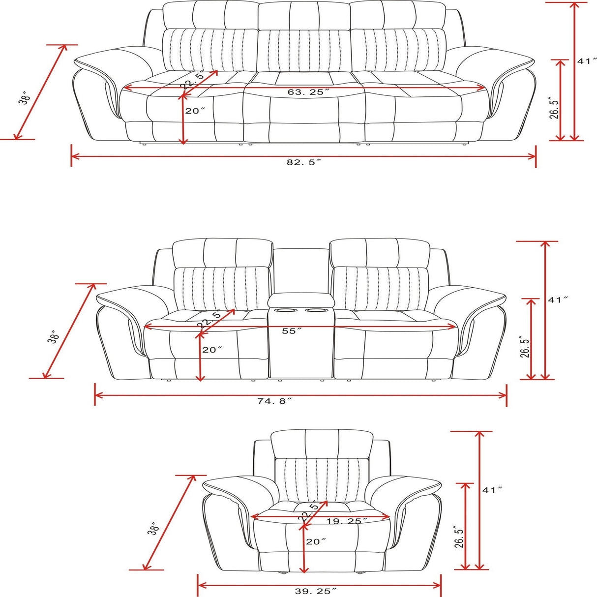 Steban - Transitional Style Living Room Set