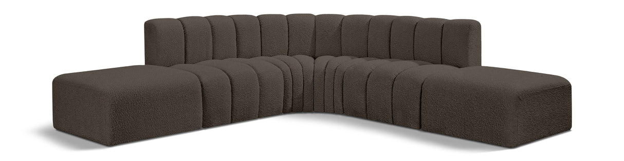 Arc - Boucle Fabric 6 Piece Corner Modular Sofa