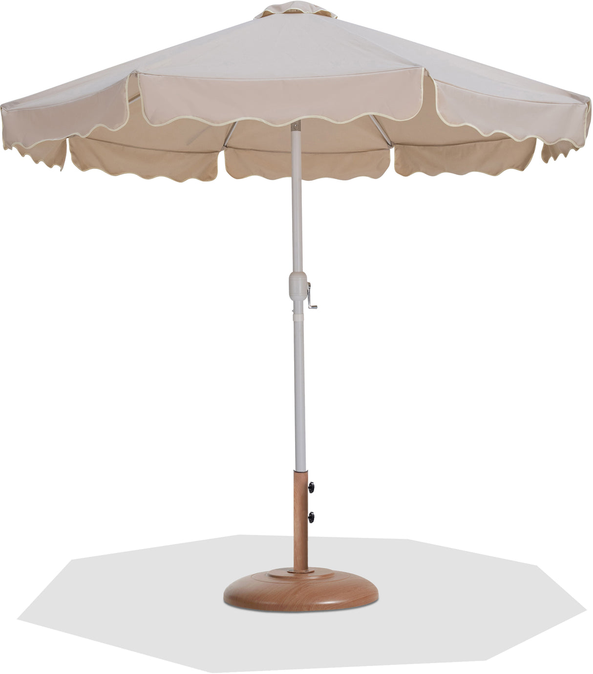 Amalfi - Patio Umbrella - Light Brown Base / White Pole