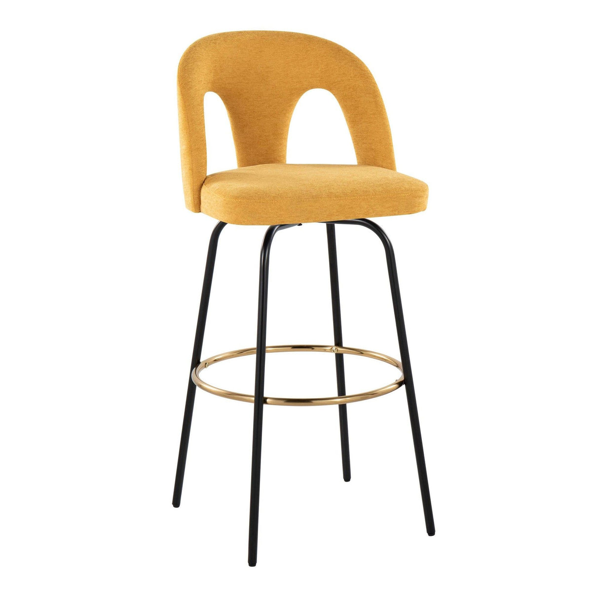 Ava - Upholstered Fixed-Height Barstool (Set of 2) - Black Base