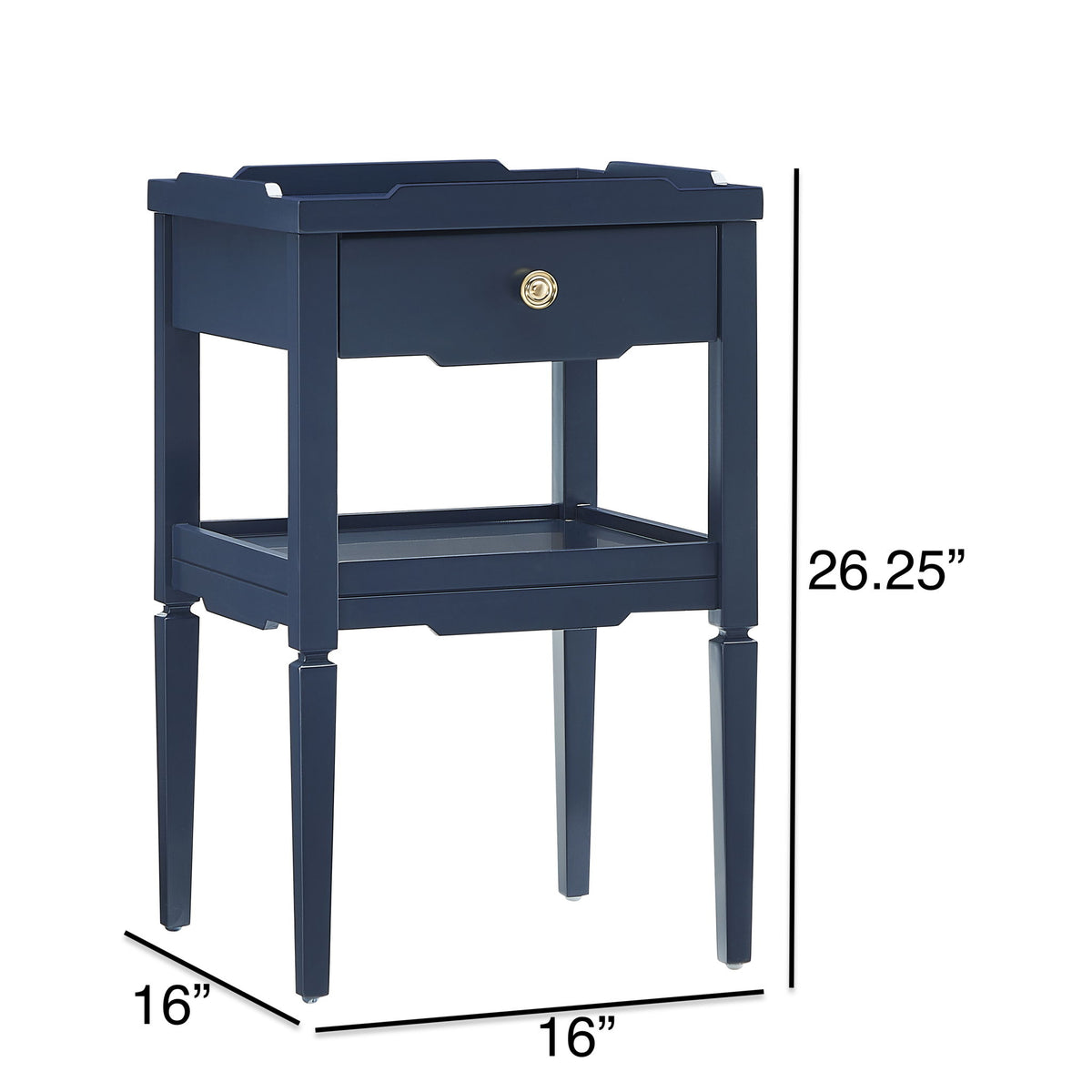 Foley - 1 Drawer Nightstand With Pull - Dark Blue
