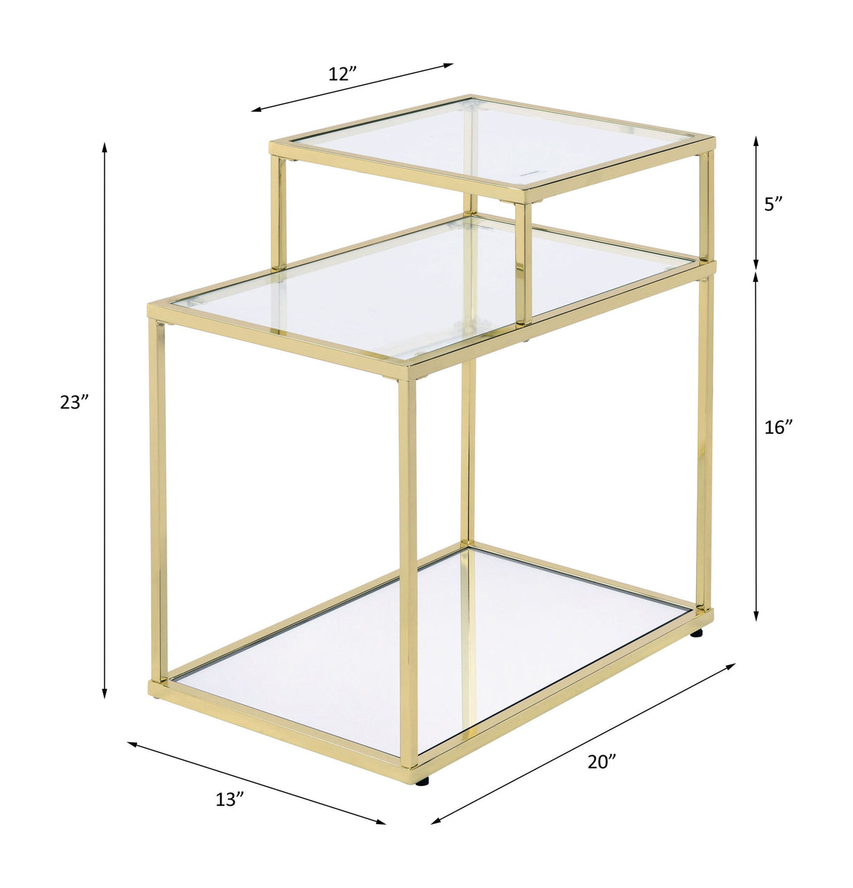 Uchenna - Accent Table - Clear Glass & Gold