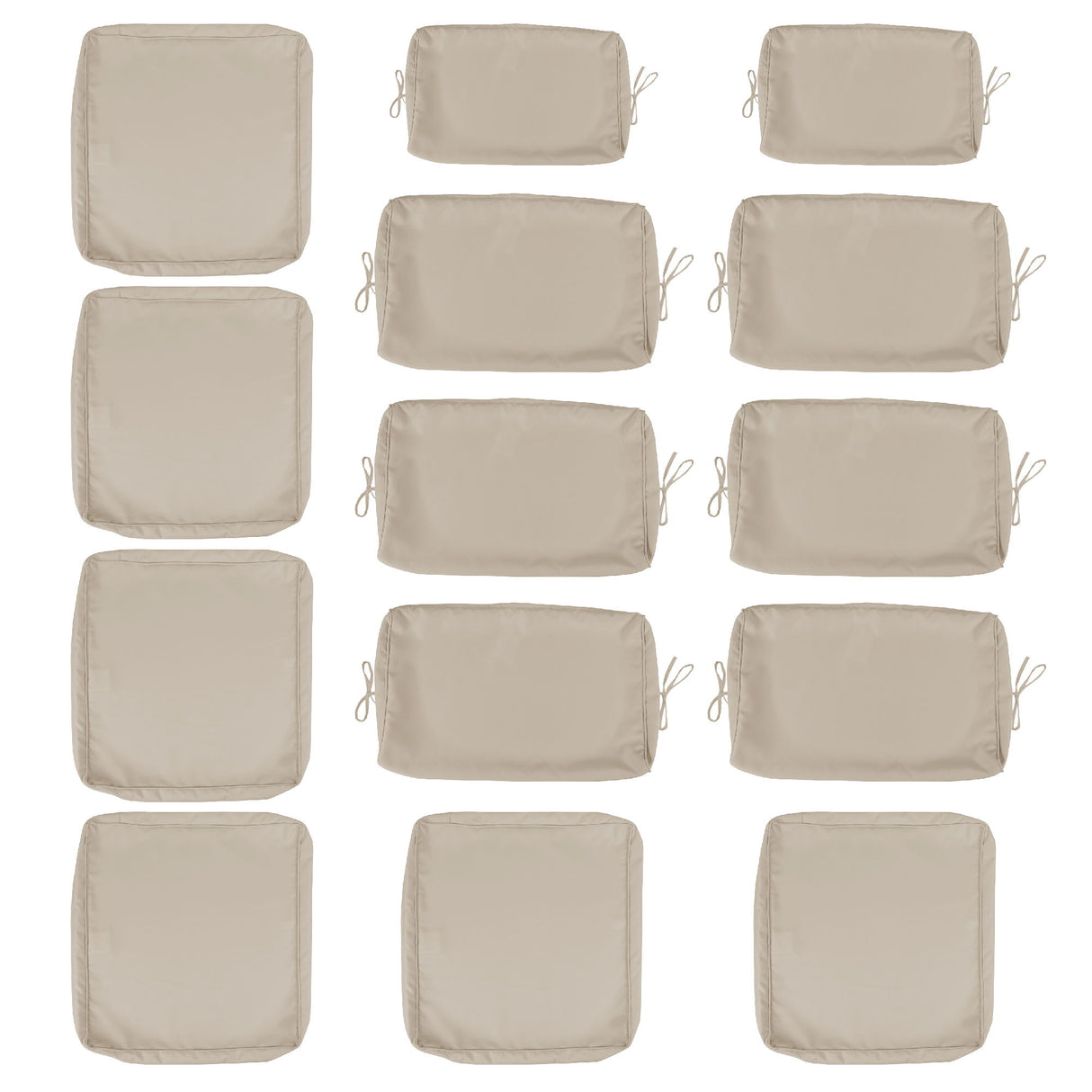 Cushion Covers For 7 Piece Wicker Sectional Sofa, 14 Pack Seat And Back Slipcovers With Zipper