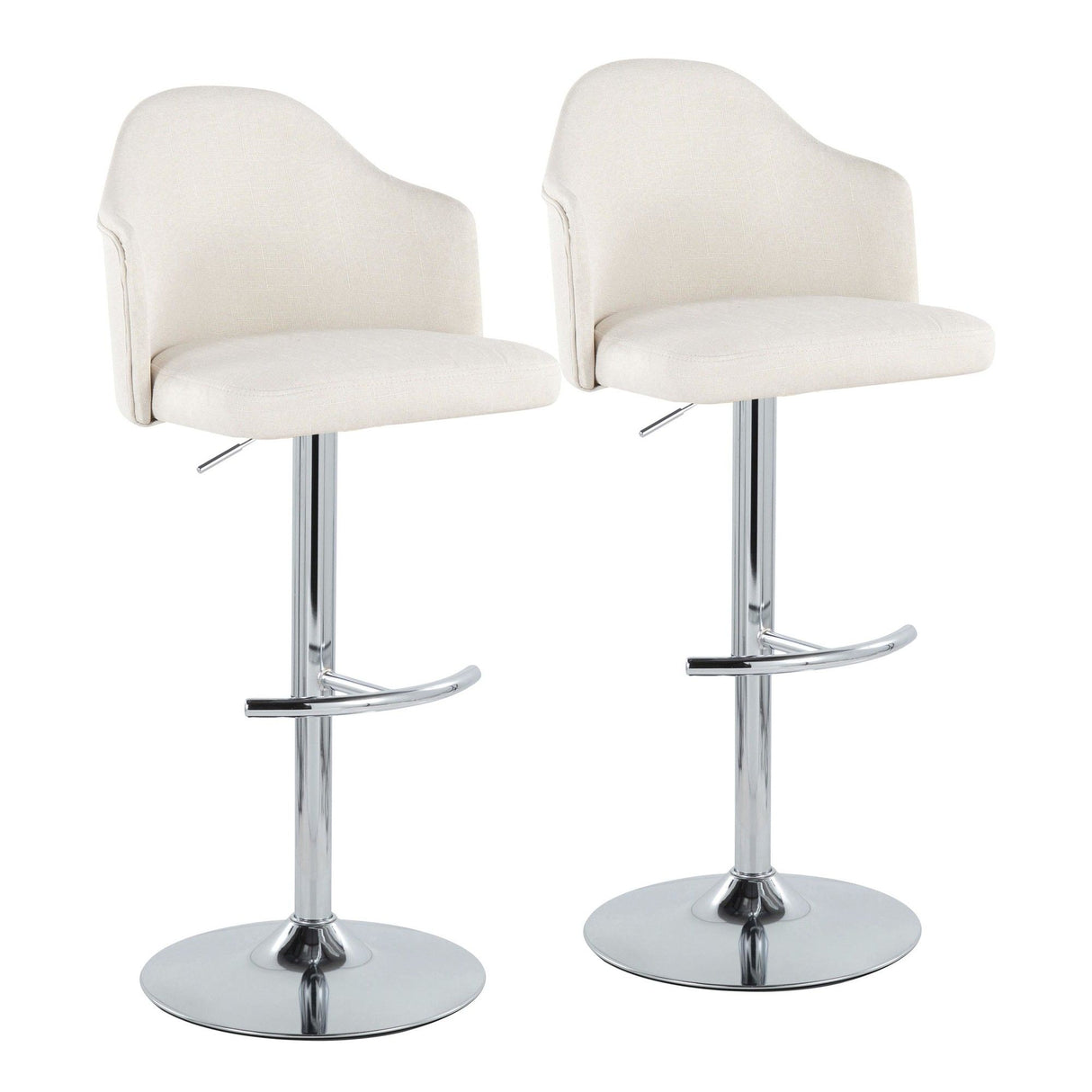 Ahoy - Adjustable Barstool With Chrome Metal Base (Set of 2)