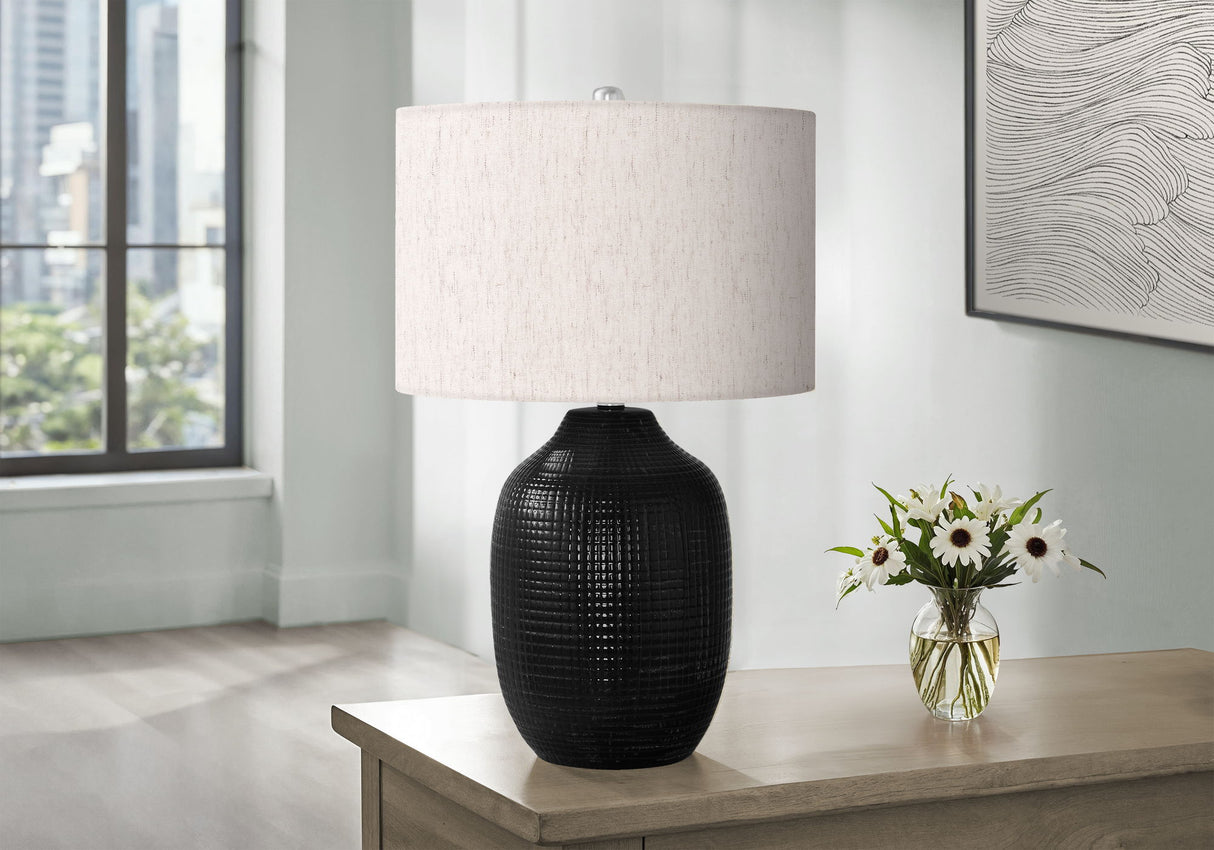 Lighting, Table Lamp, Ceramic, Contemporary - Black / Cream