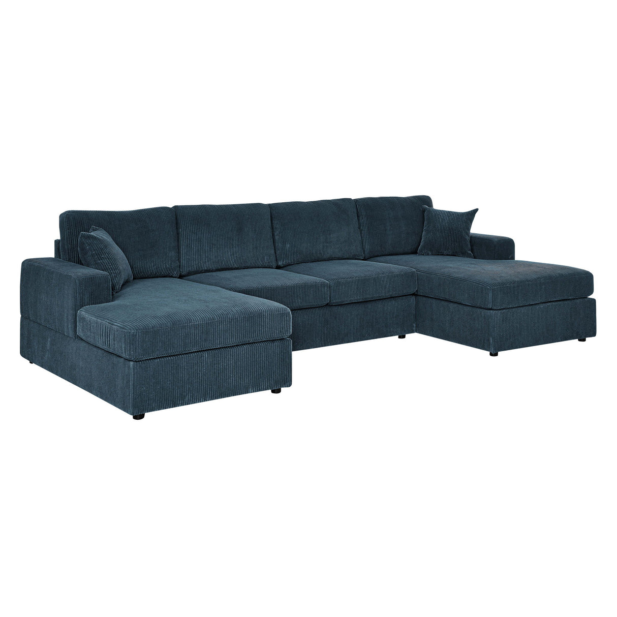 3 Piece Corduroy Double Chaise Sectional Sofa