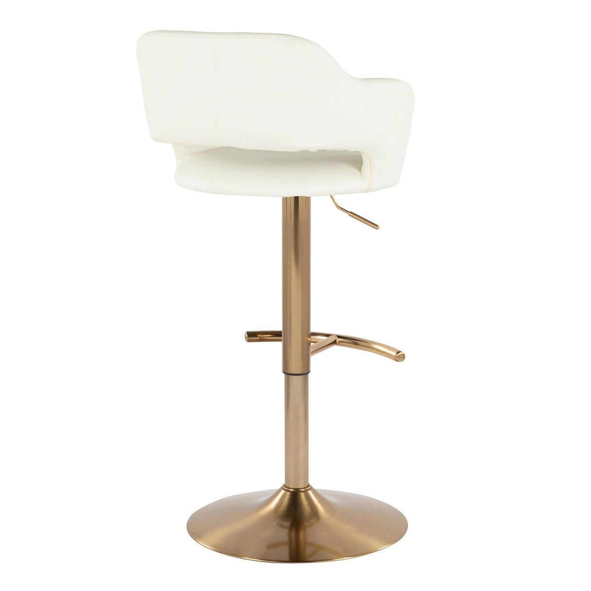 Margarite - Adjustable Barstool (Set of 2) - Gold Metal