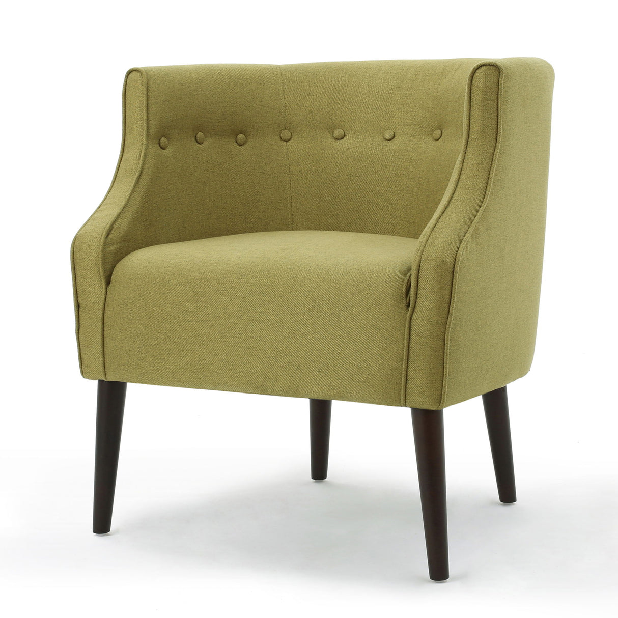 Contemporary Upholstered Club Chair With Button Tufting