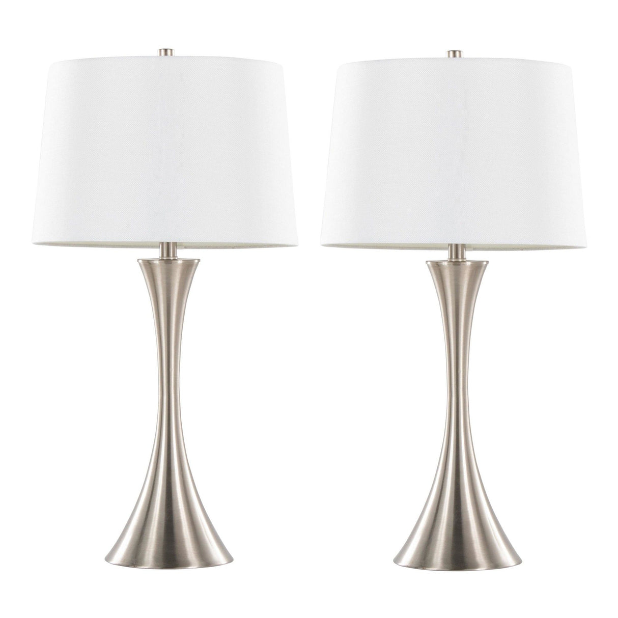 Lenuxe - 29" Metal Table Lamp (Set of 2) - Textured Linen Shade