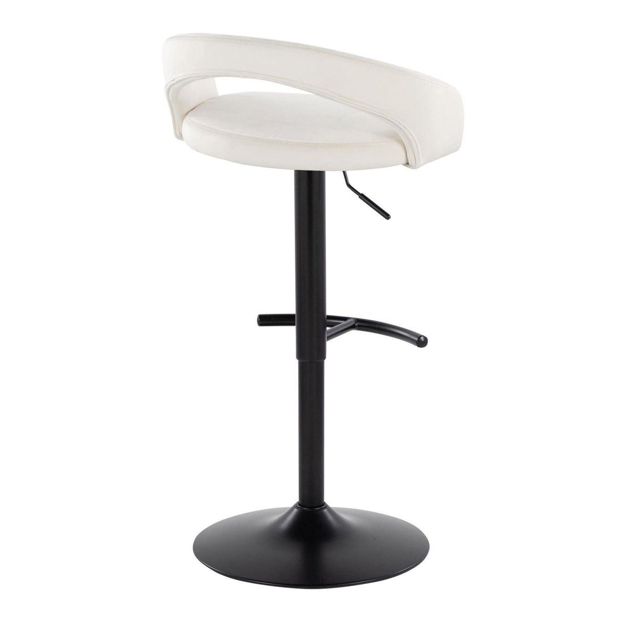 Grotto - Upholstered Adjustable Barstool - Black Metal Base