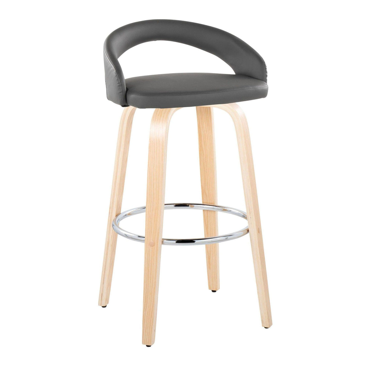 Grotto - Upholstered Fixed-Height Barstool (Set of 2) - Natural Wood