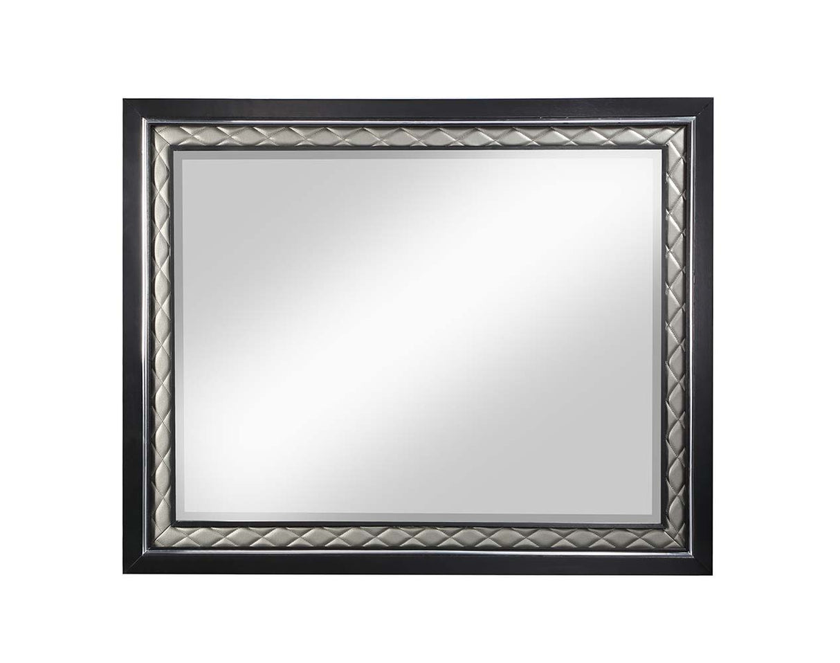 Nicola - Mirror - Silver Synthetic Leather & Black