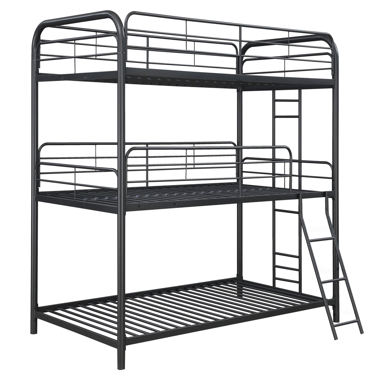 Modern Triple Bunk Bed, Durable Metal Frame