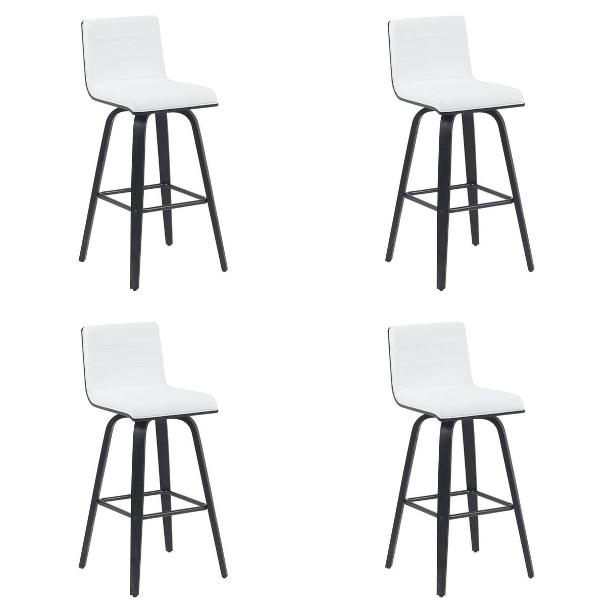 Vienna - Modern Swivel Bar Height Stool - Black Brushed Wood Frame