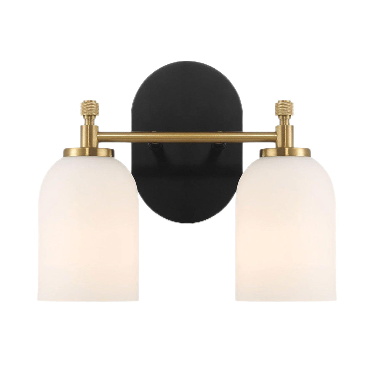 Vortex - 2 Lights Vanity In Style For Over Bathroom Mirror Wall Sconce - Black / Gold / White