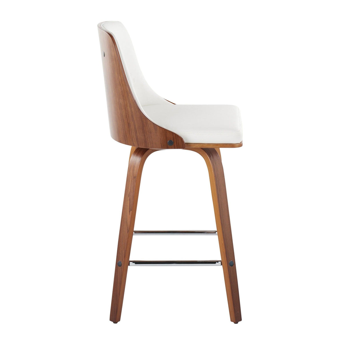 Gianna - Fixed-Height Swivel Counter Stool (Set of 2) - Walnut Frame And Square Footrest