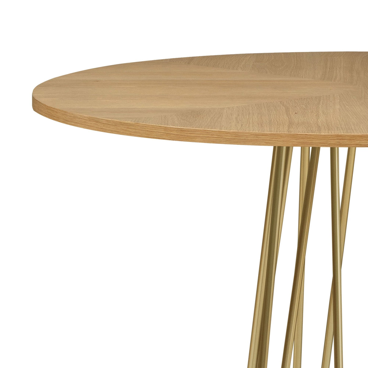 Santorini - 5-Piece Round Wood Tabletop Dining Table Set With Stools Seats Up To 4 - Light Cashew / Natural
