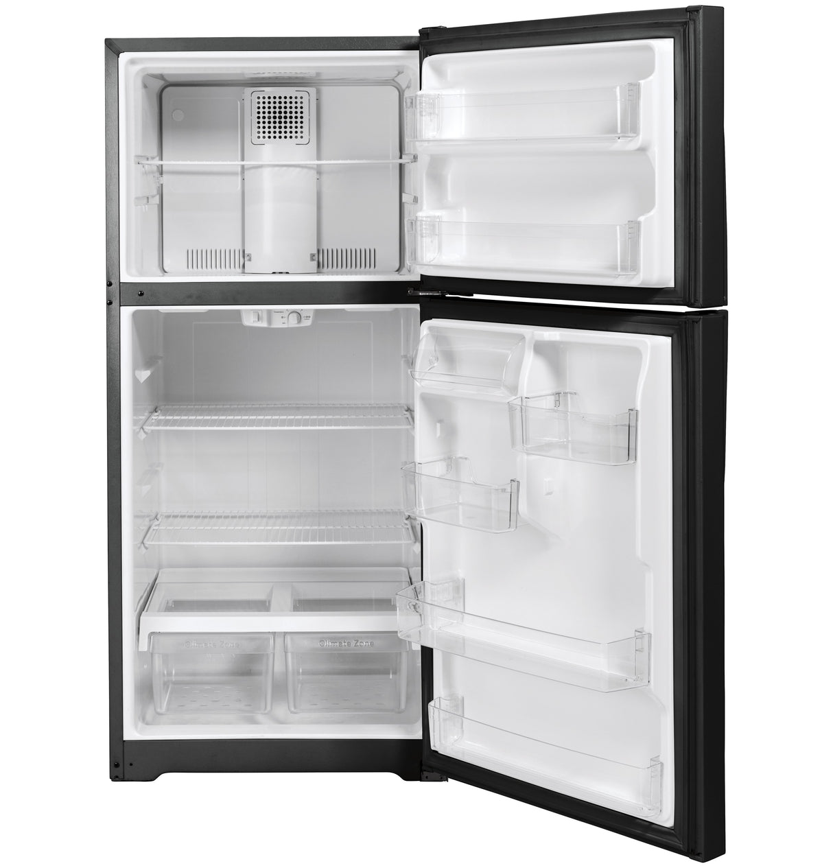 GE GTE19DTNRBB - 19.2 Cu. Ft. Top-Freezer Refrigerator - Black