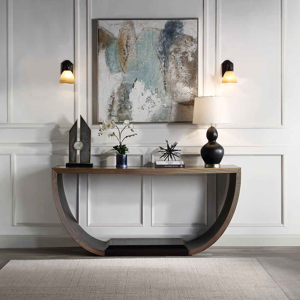 Maceo - Console Table - Black & Gold