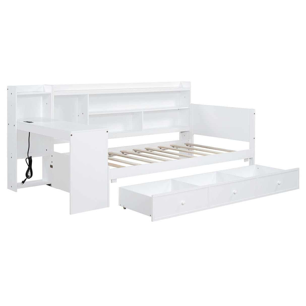 Daybed With 3 Drawers USB Ports And Desk