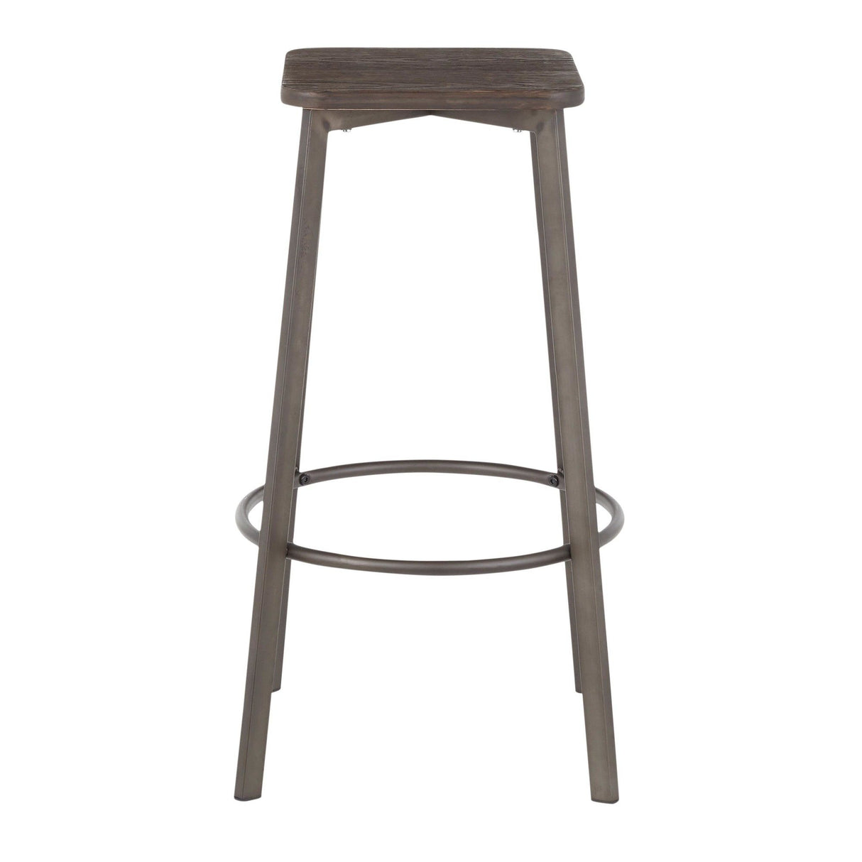 Clara - Industrial Square Barstool (Set of 2) - Wood-Pressed Grain Bamboo
