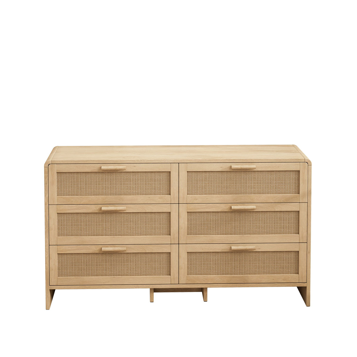 Modern Arc Shaped Corner Rattan Cabinet With 6 Drawers