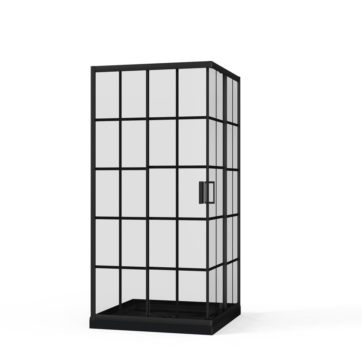 Corner Shower Enclosure Double Sliding Door & Shower Base