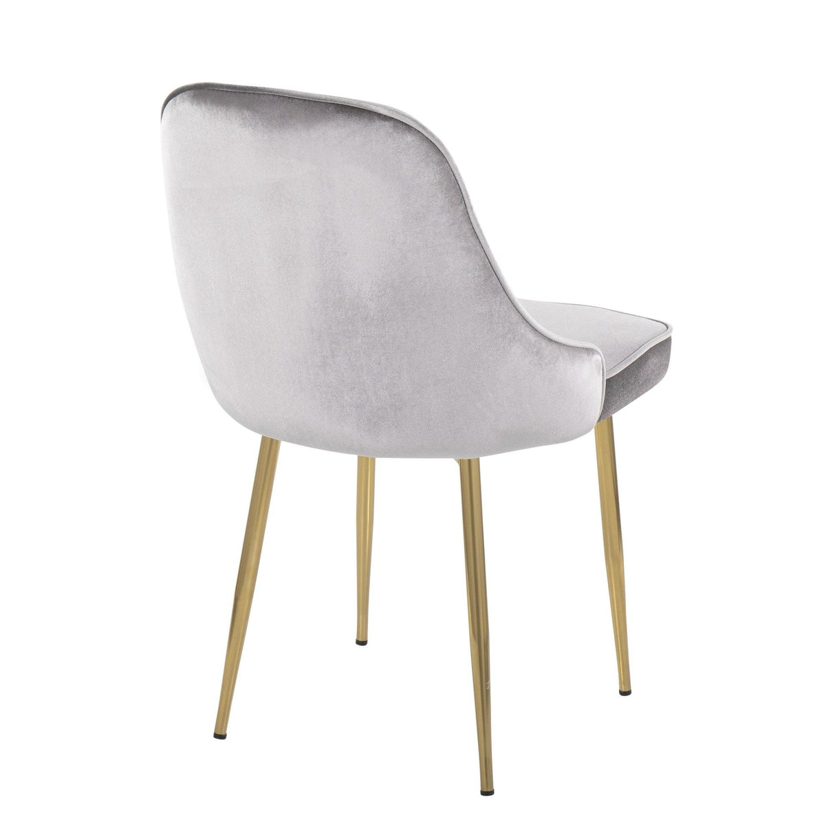 Marcel - Dining Chair (Set of 2) - Gold Frame And Silver Velvet Fabric