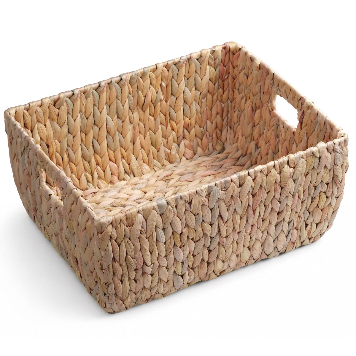 Storage Basket With Handles, Organizer Bin For Shelves Or Living Room - Light Brown