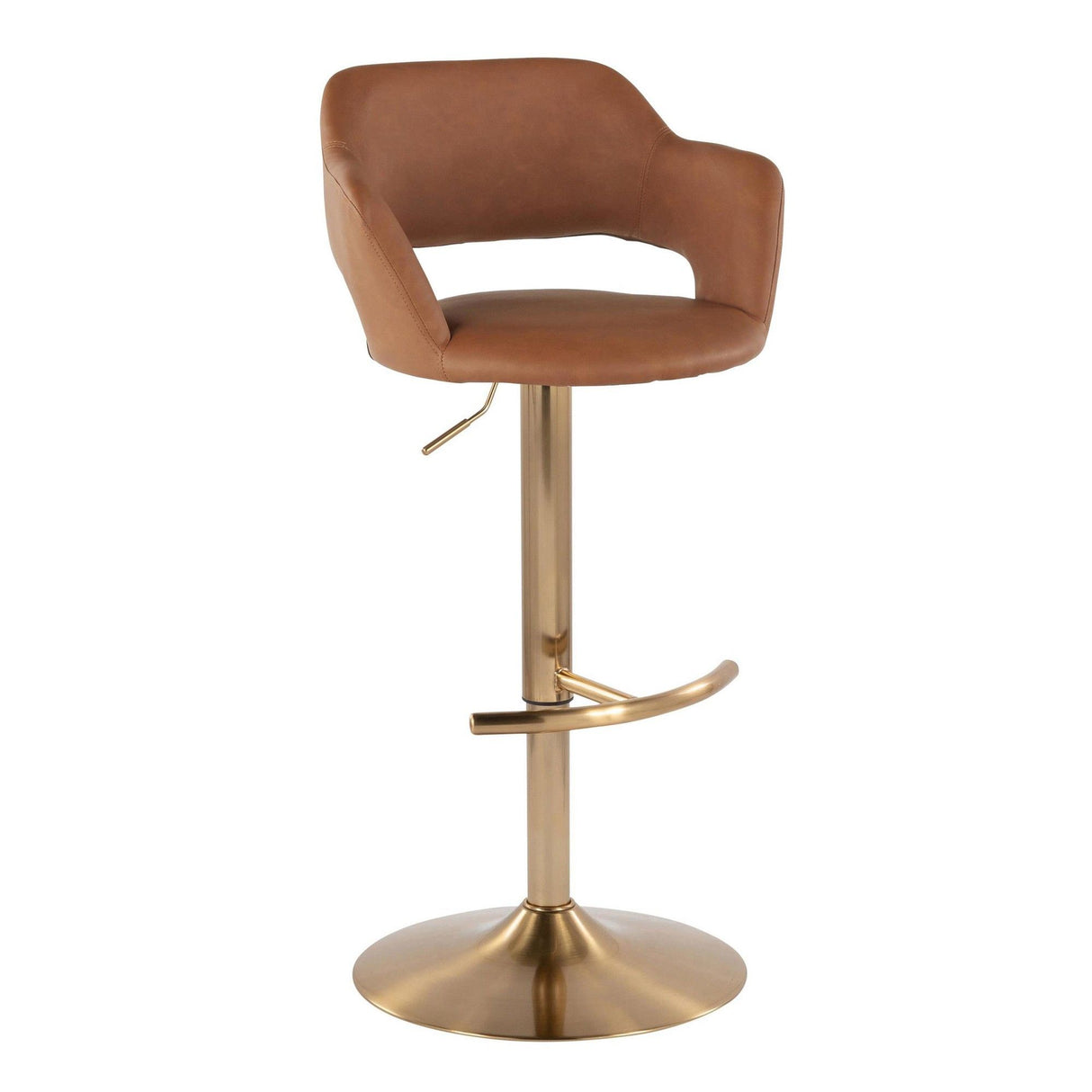 Margarite - Adjustable Barstool (Set of 2) - Gold Metal