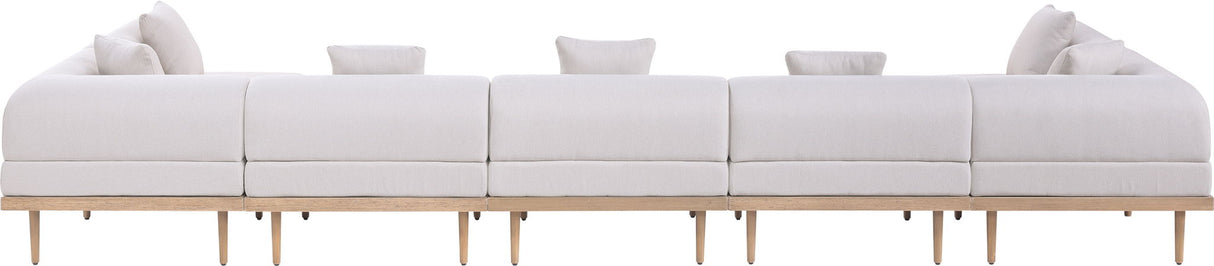 Laguna - 7 Piece Resilient Water Resistant Fabric 142" Upholstered Outdoor Patio Modular Sectional