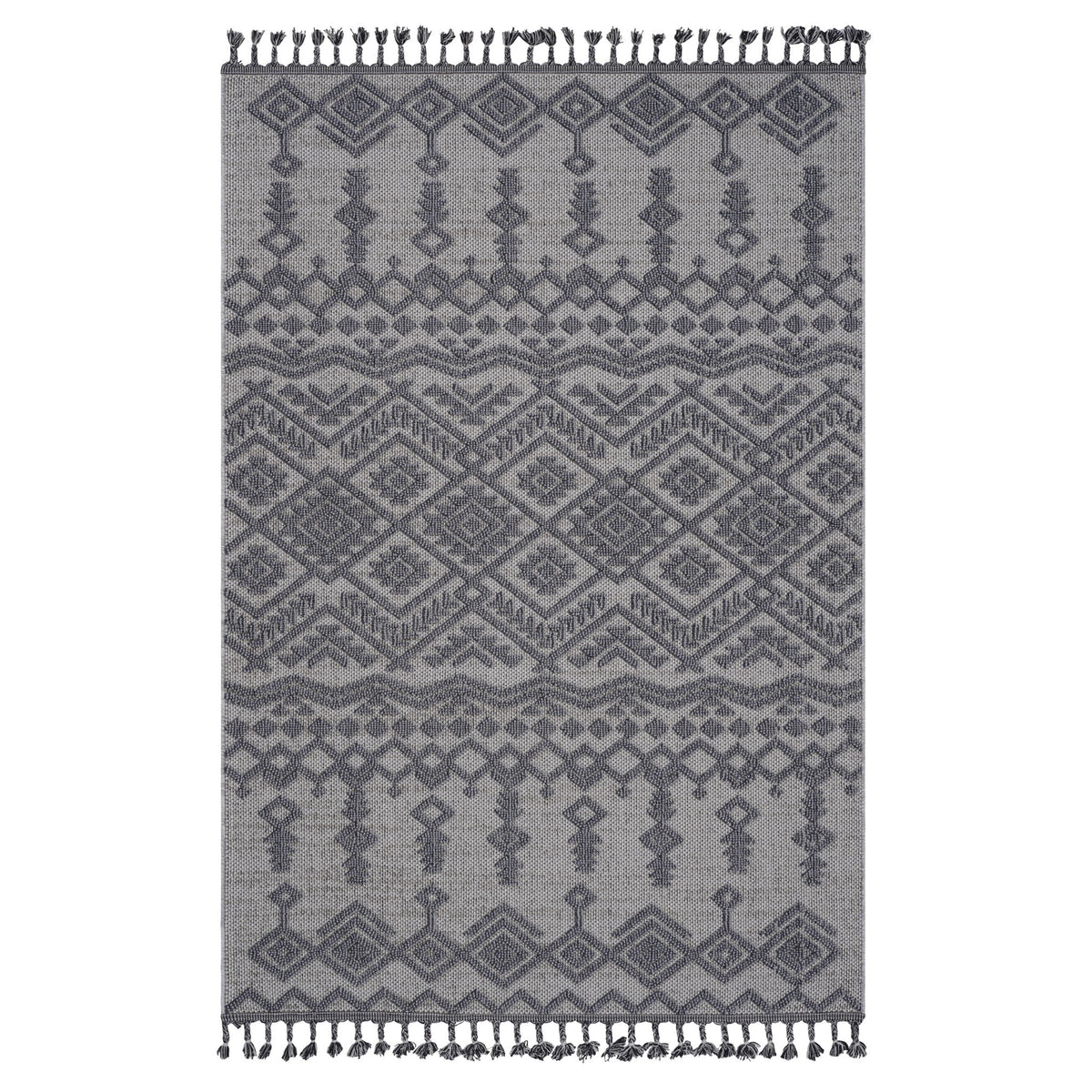 Guros - 6' X 9' Traditional Indoor / Outdoor Area Rug - White / Gray