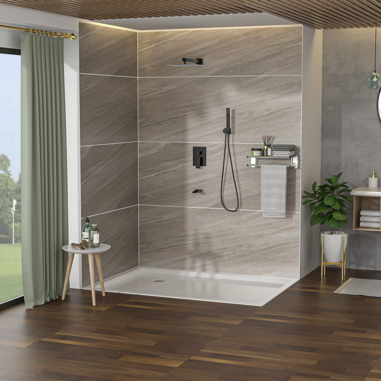 10" Wall Mounted Square Shower System With Rough In Valve