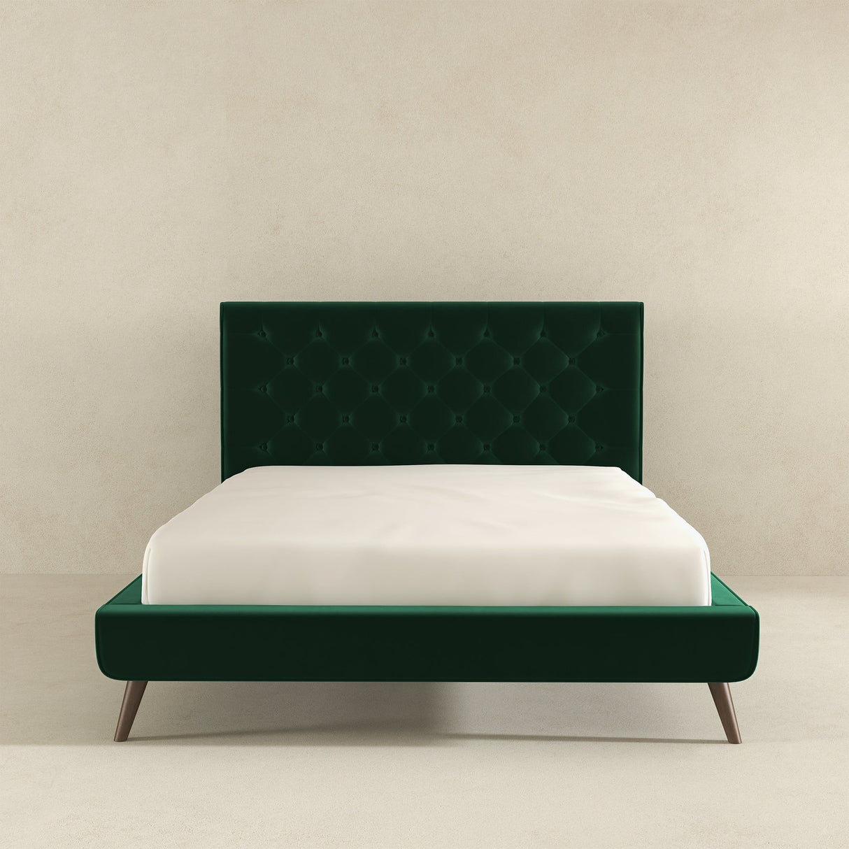 Dillon - Mid-Century Modern Velvet Platform Bed