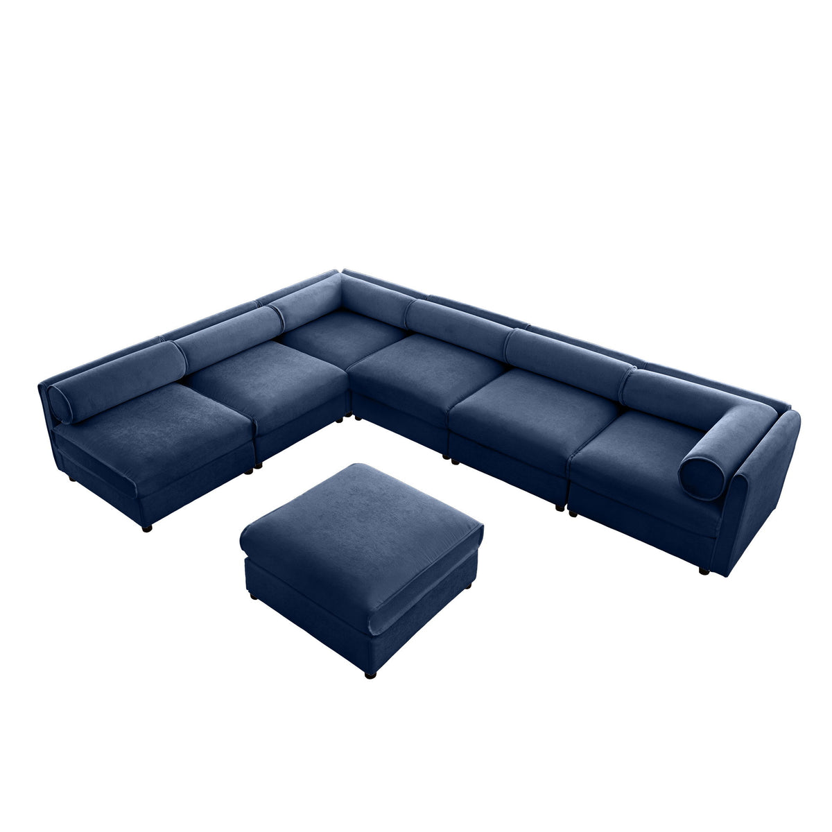 Modern Modular Sectional Sofa With Storag, Contemporary Cylindrical Design