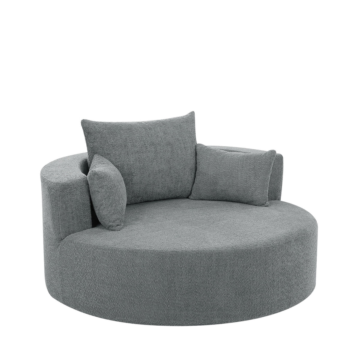 360° Swivel Accent Barrel Chair With 3 Removable Pillows For Living Room