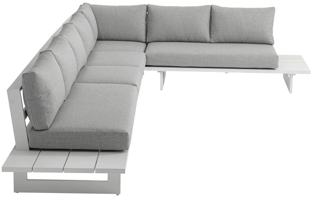Maldives - 5 Piece Water Resistant Outdoor Patio Modular Sectional With White Base