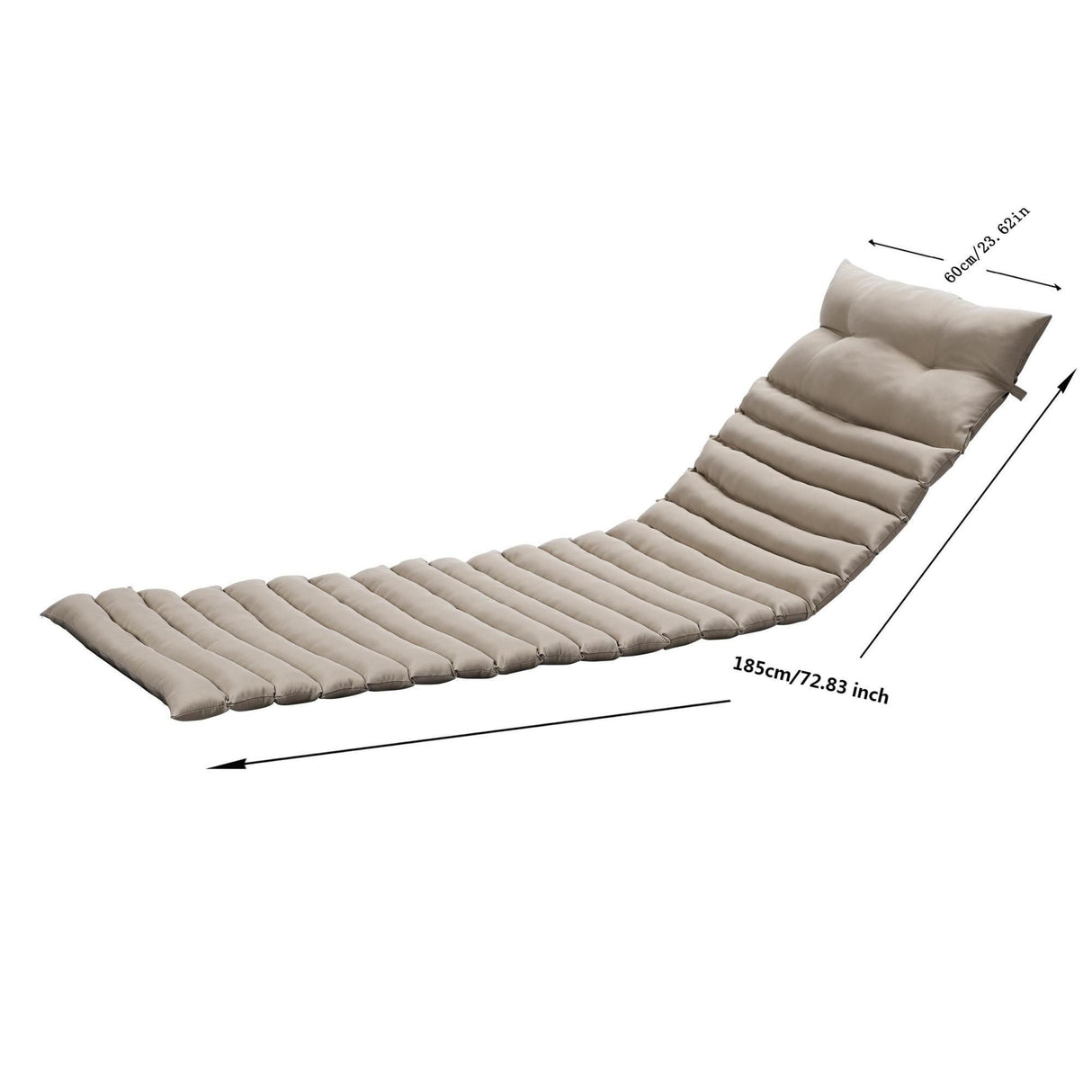 2 Piece Outdoor Chaise Lounge Chair Cushion Set
