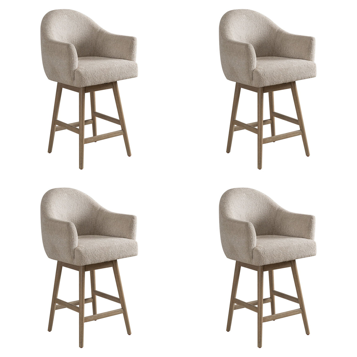 Jaxon - Solid Wood Upholstered 26" Counter Height Swivel Barstool