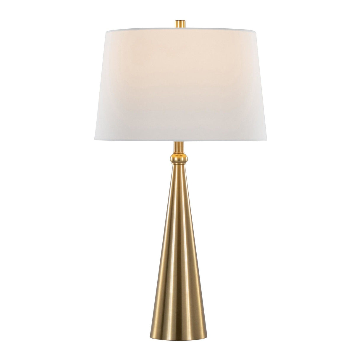 Cone - 30" Table Lamp (Set of 2) - Gold And White Linen